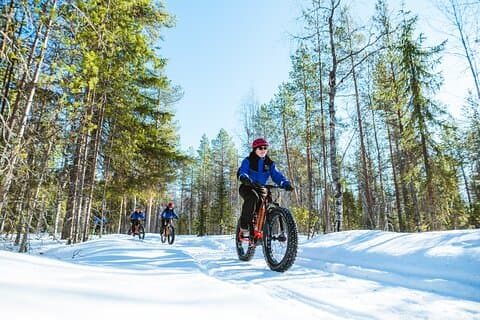 Winter eFatbike Tour in Snowy Forest in Rovaniemi Apukka Resort