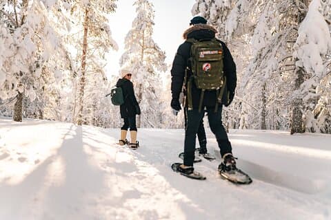 Guided snowshoe adventure in Rovaniemi’s silent Arctic forest