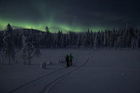 Night Skiing Experience in Ylläs under the Arctic Sky