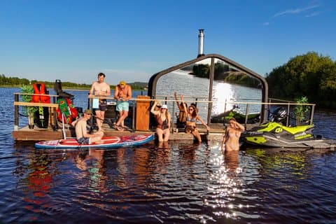 Half-Day/Evening on a Floating Sauna, Swimming and BBQ (Private)