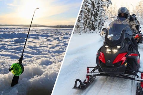 Snowmobile and Ice Fishing Experience