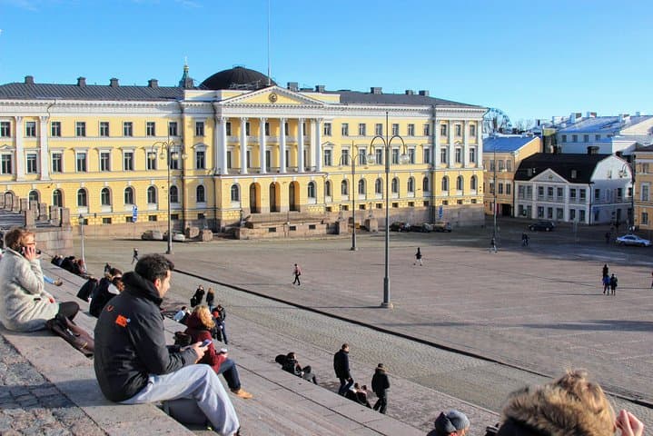 Senate Square is named after the yellow Senate building,