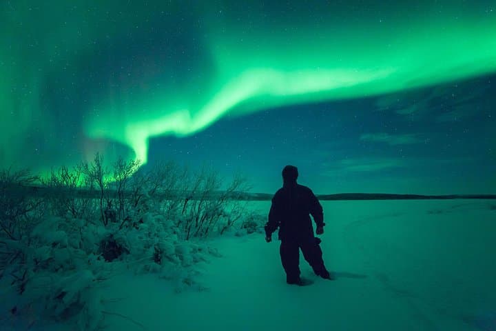 Northern Lights Snowmobile Safari from Rovaniemi with Campfire Picnic