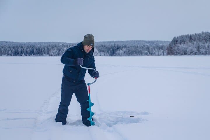 First Ice Fishing Experience in Rovaniemi