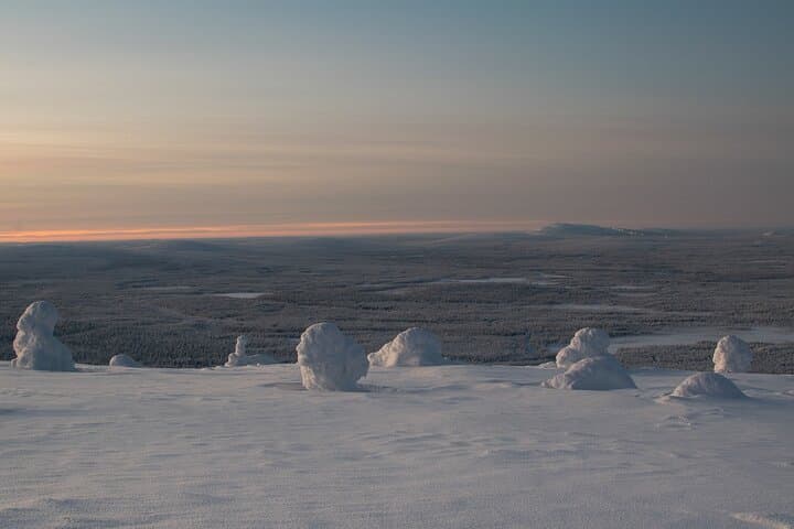 Scenic Snowshoeing on the Top of Pyhä Fell