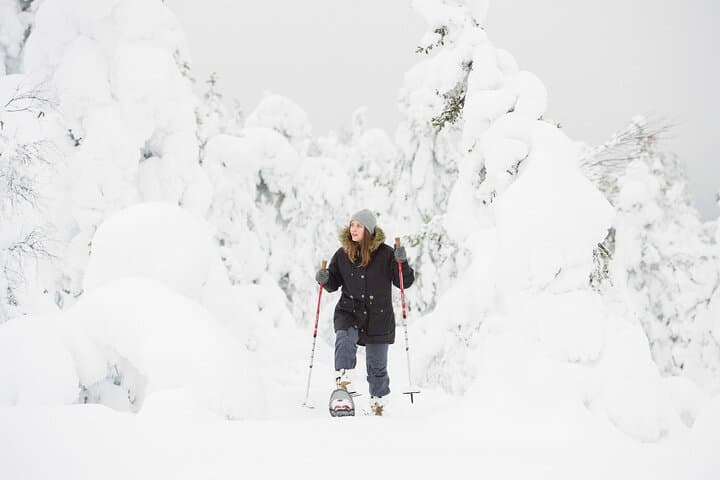 Scenic Snowshoeing on the Top of Pyhä Fell