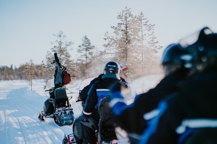 Two hours Snowmobile Safari Driving into Lappish Forests