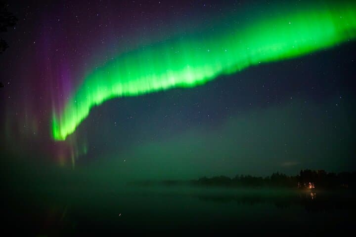 Northern Lights dancing in the sky over Lapland