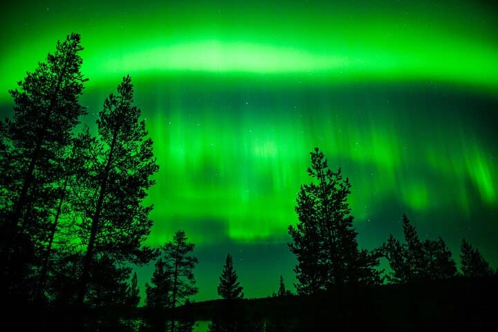 Northern Lights dancing in the sky over Lapland