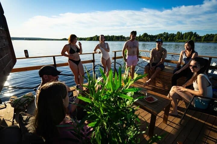 Half-Day/Evening on a Floating Sauna, Swimming and BBQ (Private)