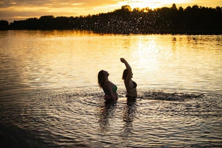 Half-Day/Evening on a Floating Sauna, Swimming and BBQ (Private)