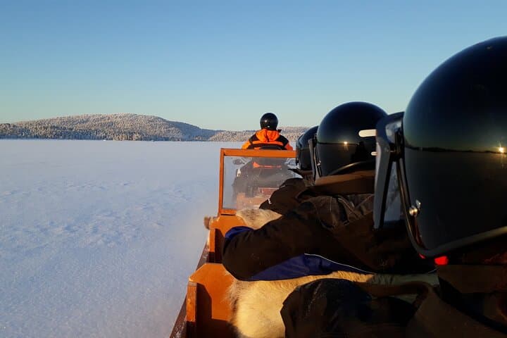 You will travel in a sleight pulled by snowmobile