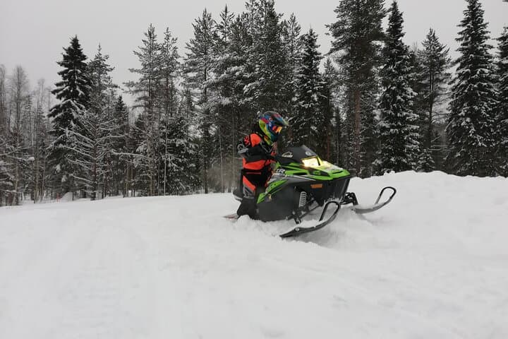 Lapland Winter Park Mini snowmobile fun for kids in Rovaniemi