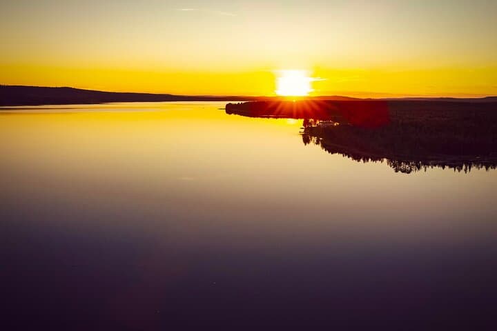 Peaceful lake during the golden hour