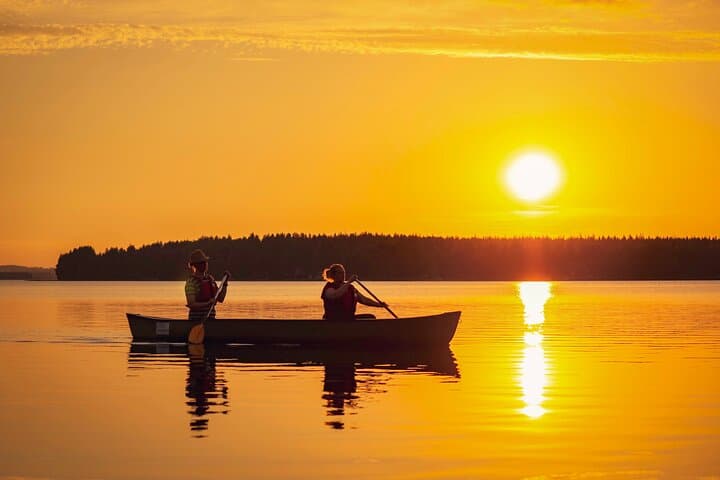 Canoeing under the Midnight Sun in Rovaniemi