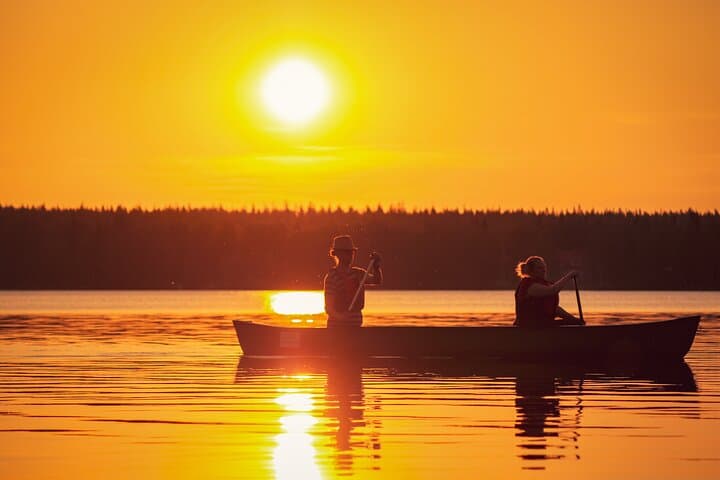 Canoeing under the Midnight Sun in Rovaniemi
