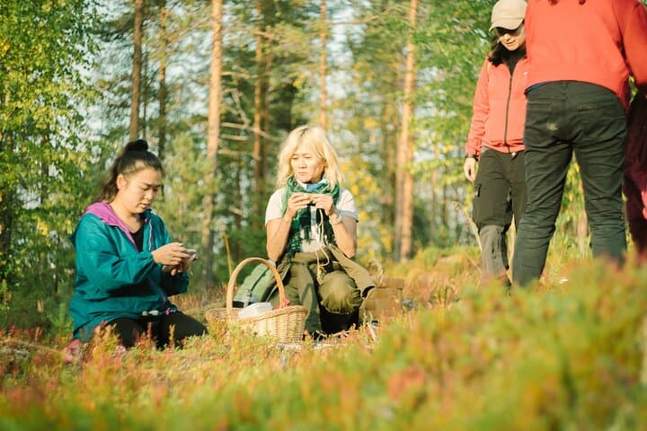 A peaceful and social forest moment during our foraging tour