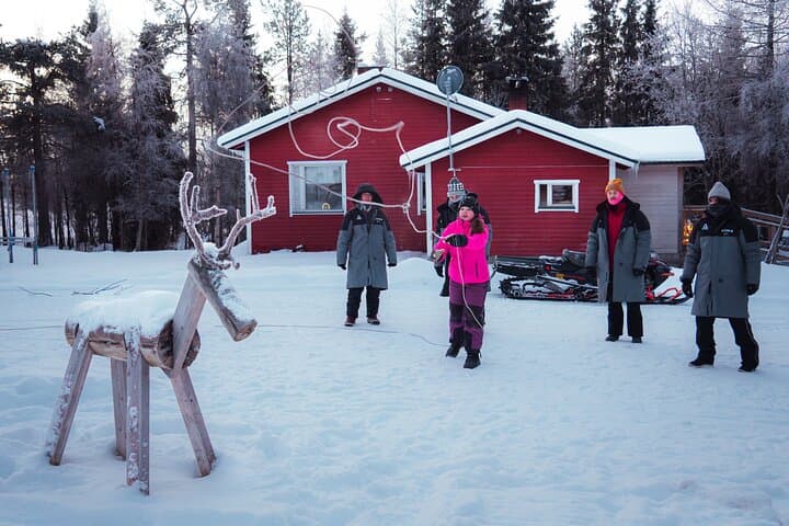 Reindeer Husbandry with Snowmobile Sleigh Ride and Cabin Lunch