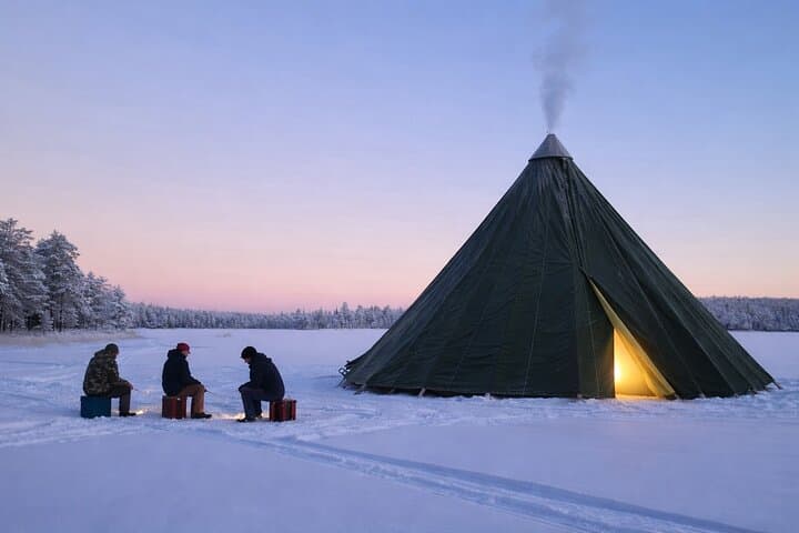 Evening Ice Fishing at Niesikivalo Arctic Night Experience 4h