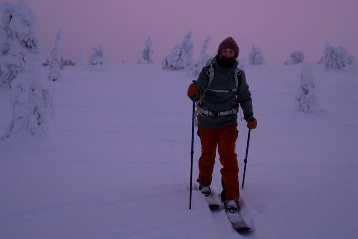 Skiing in Riisitunturi National Park at Night Wilderness Dinner