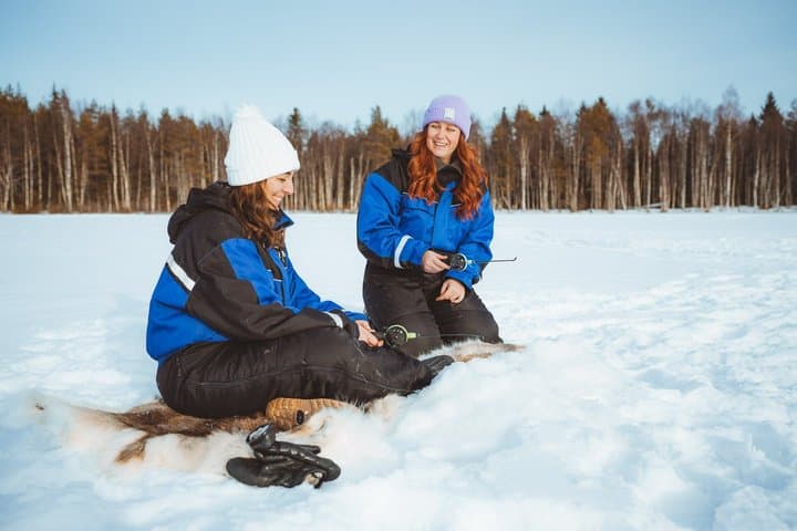 Snowmobiling and Ice Fishing in Apukka Resort, Rovaniemi
