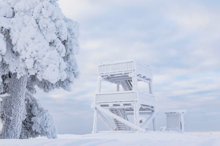 Snowshoe Trip for Ice Fishing - Saariselkä