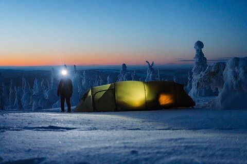 Bivouac in a tent