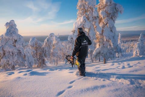 Snowmobile and Snowshoeing in Rovaniemi, in small group