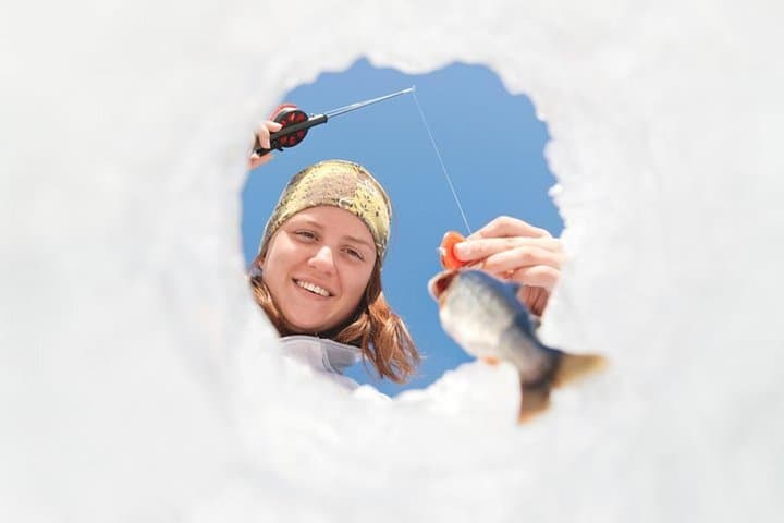 Ice Fishing by Snowmobile from Rovaniemi
