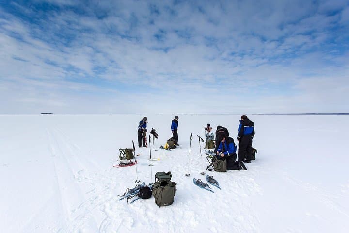 Ice Fishing by Snowmobile from Levi, Finland