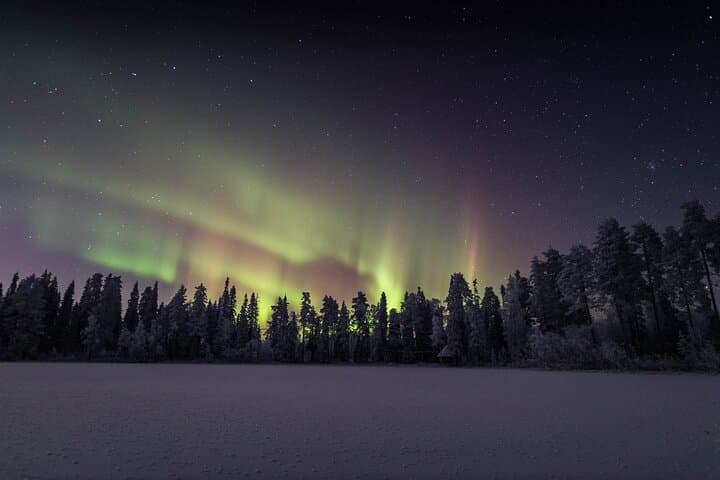 Arctic lake Aurora Hunt, in a cozy Lappish Tipi
