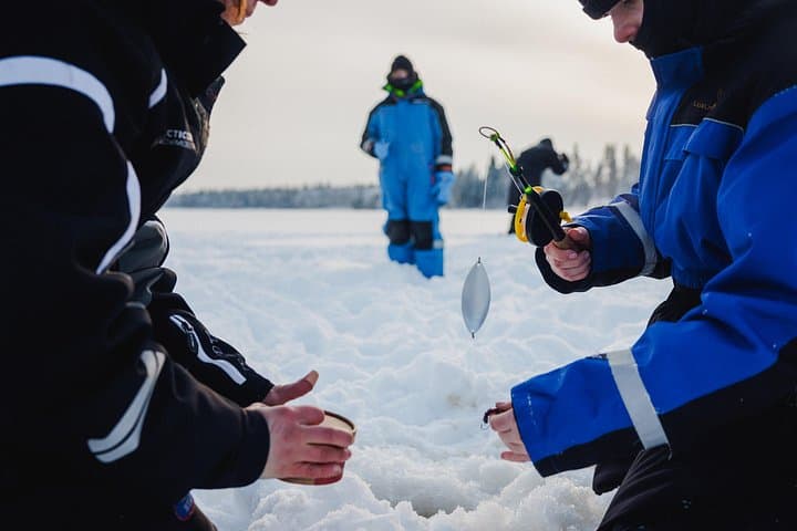 Ice Fishing and Snowmobile Safari Combo in Lapland
