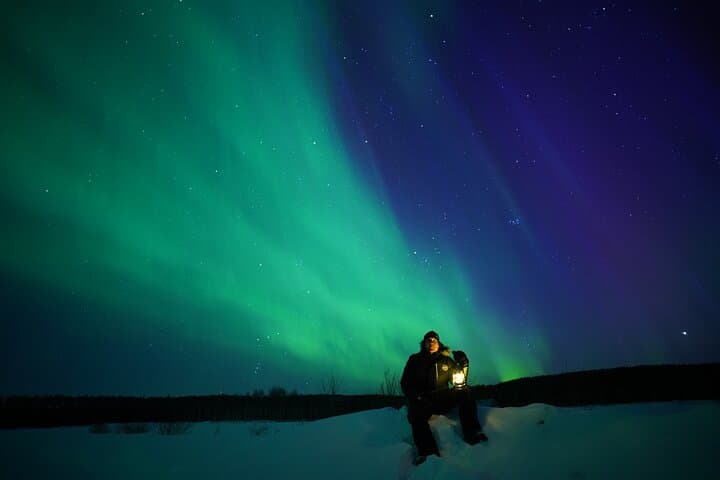 Northern Lights Picnic by the Lake in Rovaniemi Lapland Finland