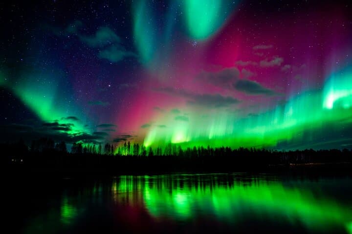 Crazy explosion in the sky over Lapland