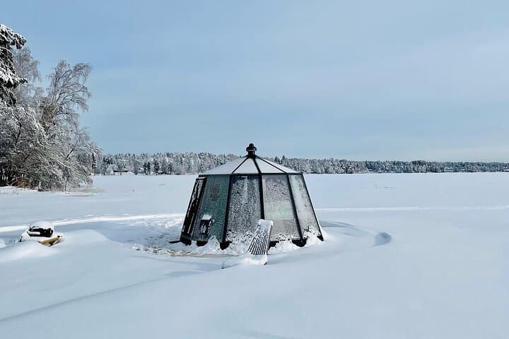 The igloo accommodation after a snowfall