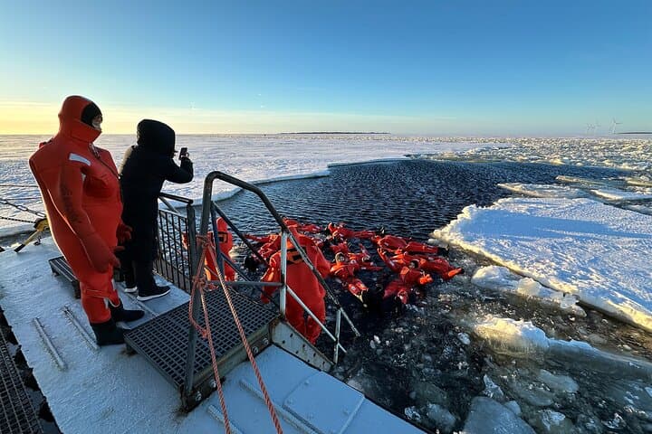 Ice floating is included in the Icebreaker experience but is optional