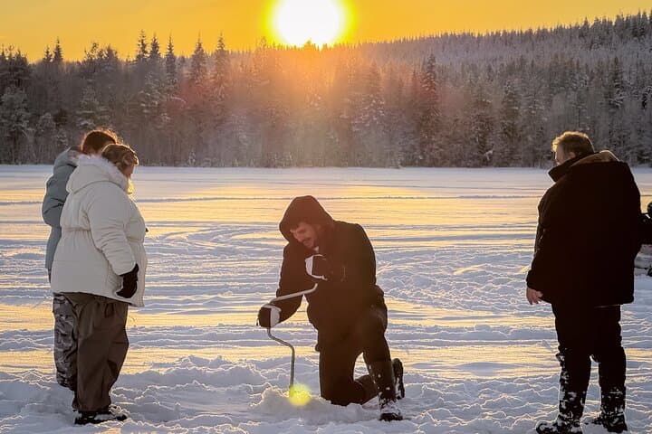 Ice Fishing With Reindeers