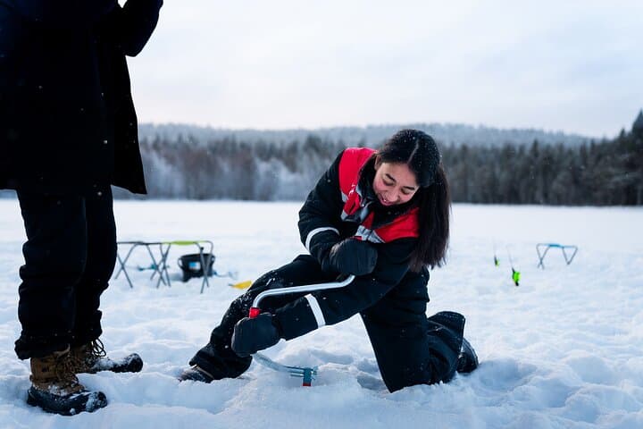 Snowmobile and Ice Fishing Experience