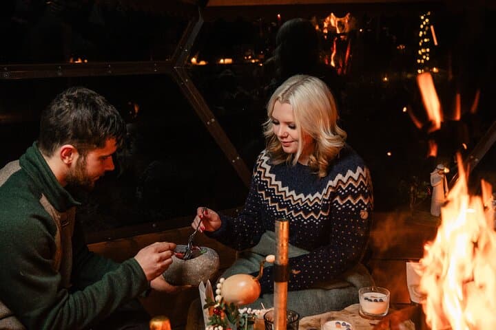 Experience Northern Lights a Traditional Finnish Dinner in Igloo