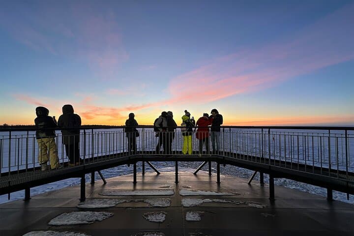 Panorama view from the front deck of the Arktis. This area has a limited capacity for 20 persons so sometimes you might need to wait short moment for your turn on the line before entering.