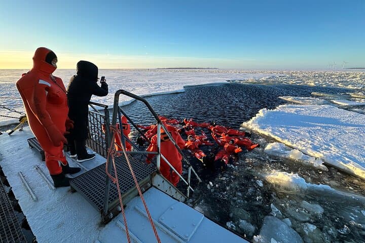 Ice floating is included in the Icebreaker experience but is optional