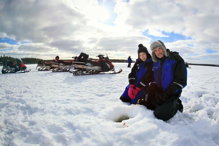 Full Day Snowmobiling & Ice Fishing - Saariselkä