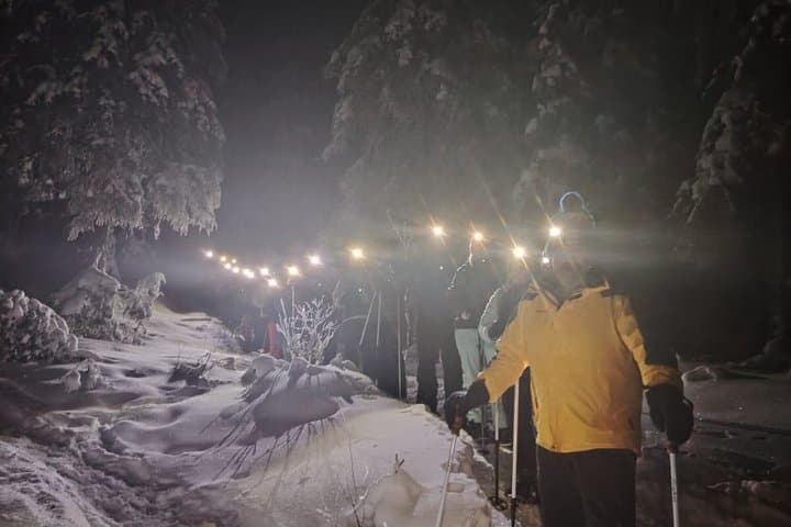 Magic of Vuokatti Northern Lights on Snowshoes
