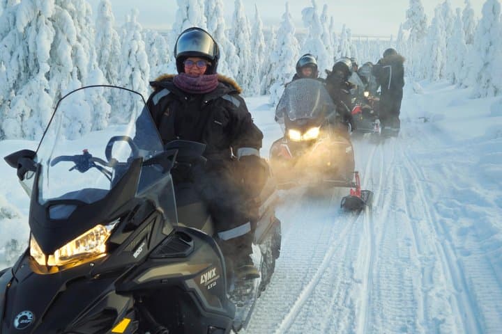 Private Snowmobile and Lappish Meal by the Fire